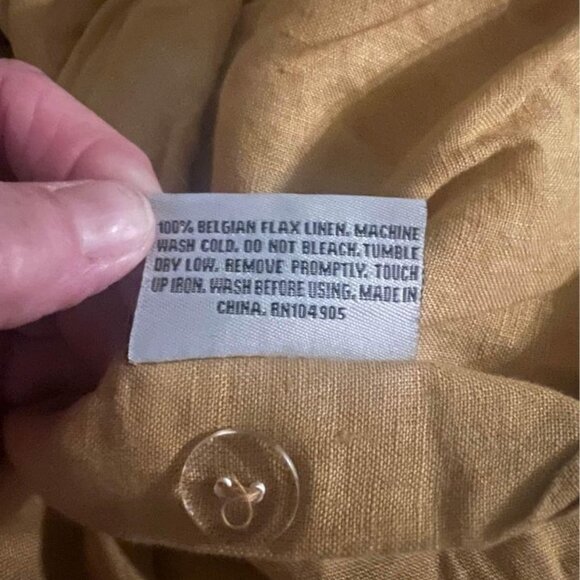 Pure Linen Mustard Yellow King Size Duvet Cover + 2 Pillowcases - Picture 2 of 4